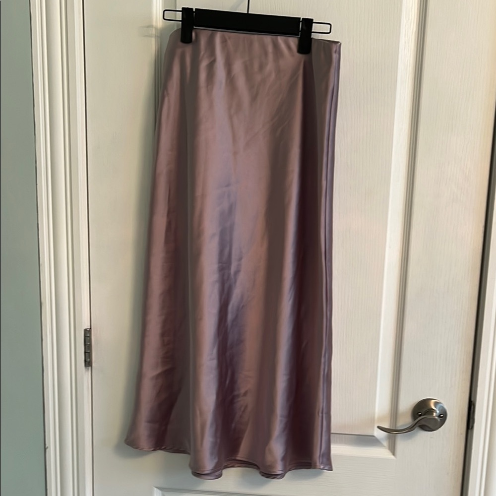 Elegant Lavender Satin Skirt